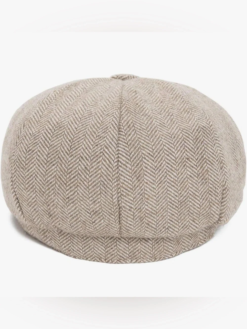 Classic Herringbone Newsboy Cap in Taupe kids size 6/8